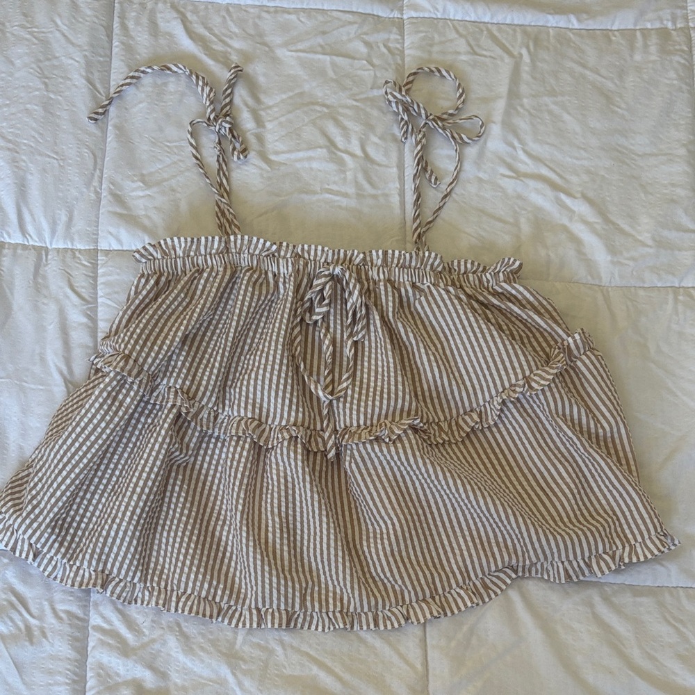 Striped Tan Camisole Top